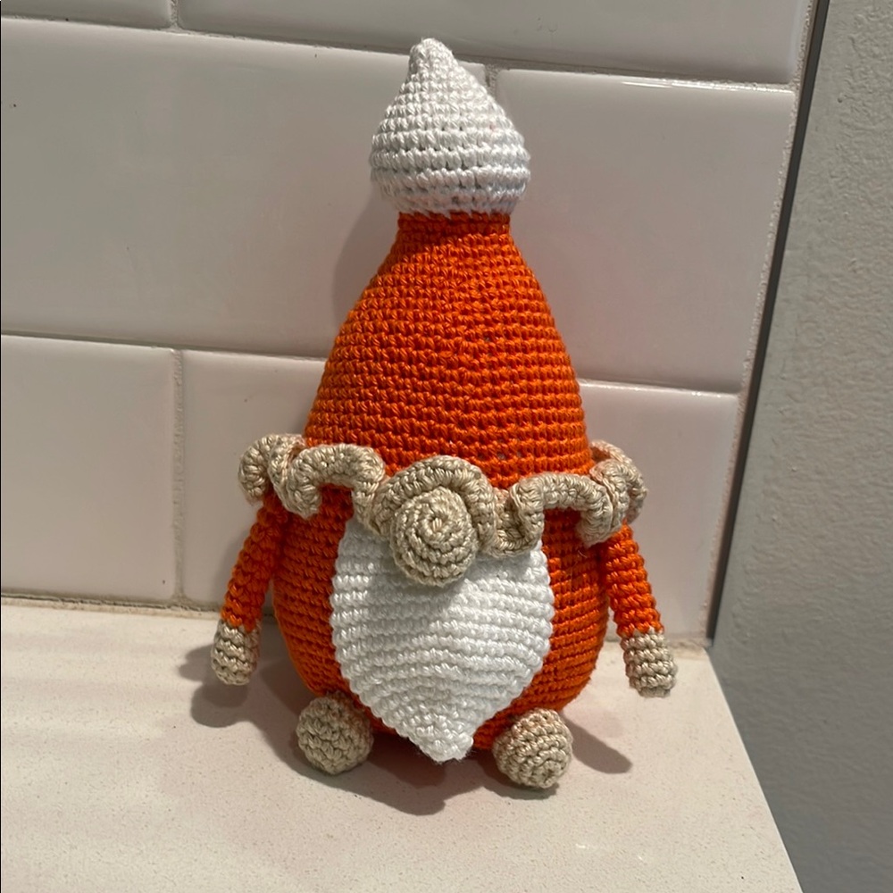 Handcrafted Pumpkin Pie Gnome Thanksgiving Fall Holiday Decor Amigurumi